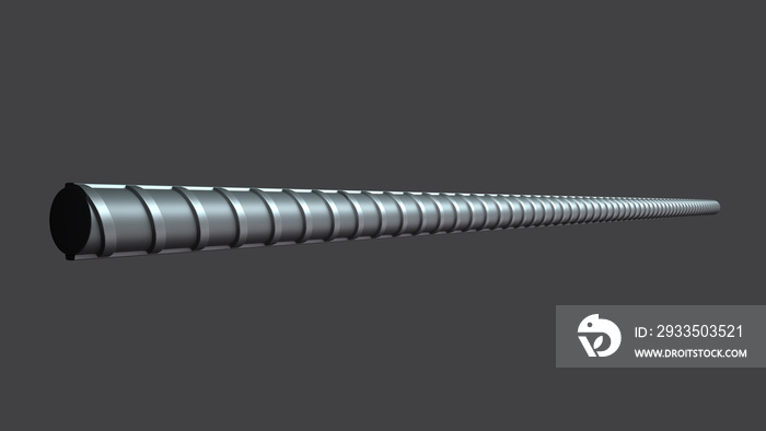 3D illustration of reinforcements steel TMT bar. 3D Render