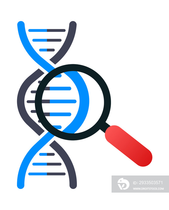 DNA testing, genetic diagnosis concept. Genetic engineering concept. Can use for web banner. Deoxyribonucleic acid. Vector stock illustration.