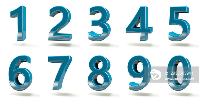 3D number with white background