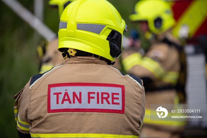 Fireman in South Wales Fire and Rescue service brigade. United Kingdom