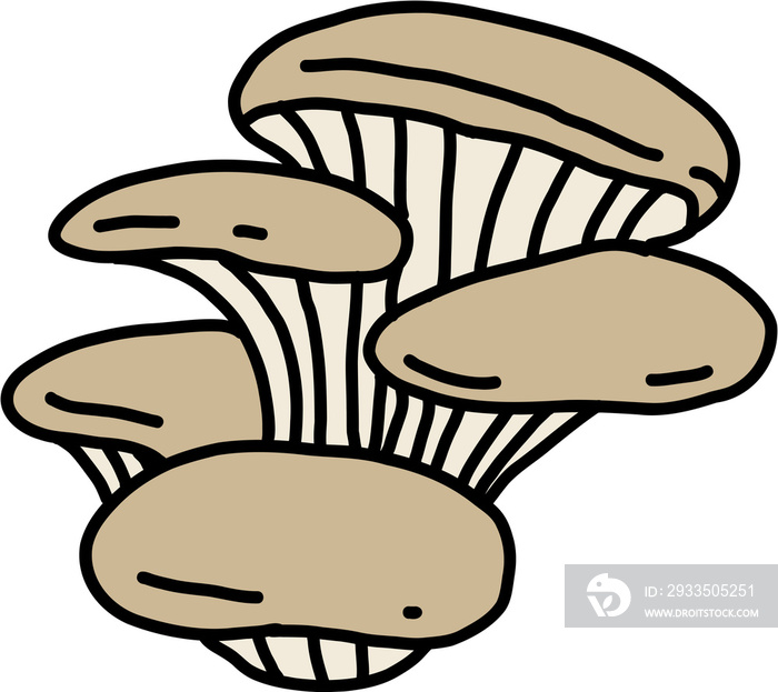 doodle freehand sketch drawing of oyster mushroom vegetable.