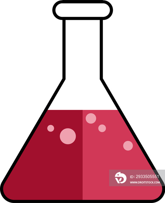 laboratory equipment in a flat design drawing. beaker and flask illustrations. objects for educational design elements.