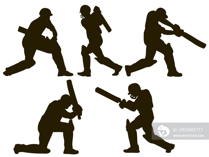 cricket player batsman batting silhouette