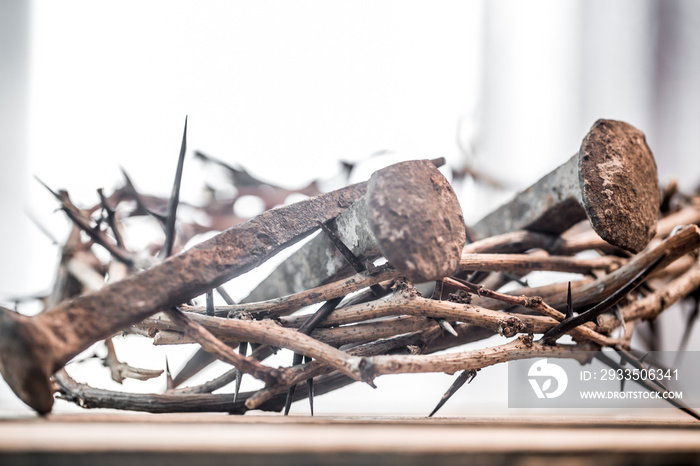 The crown of thorns and nails