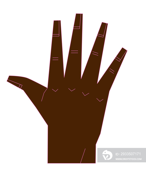 Diverse Hand Signals Number 5 ASL Dark Skin Tone