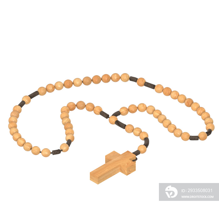 3d rendering illustration of a rosary