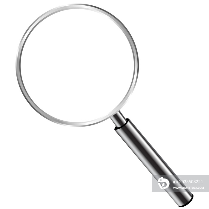 3D realistic magnifier glass amplifying lens