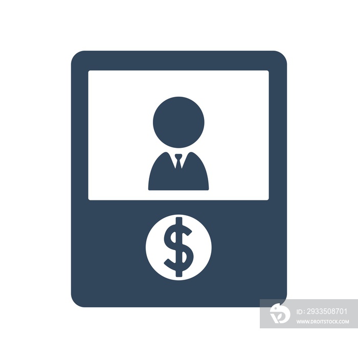 Bank teller icon. Bank cashier’s desk sign. Flat icon design for finance concept.