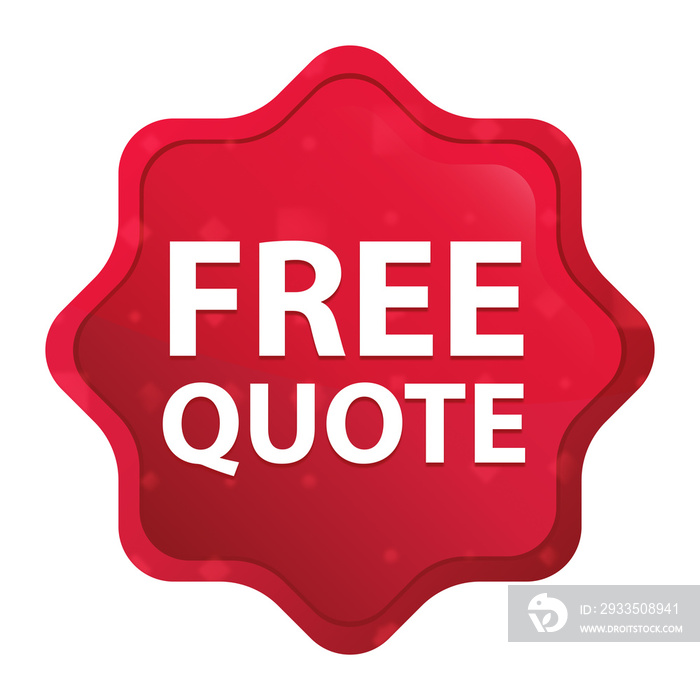 Free Quote misty rose red starburst sticker button