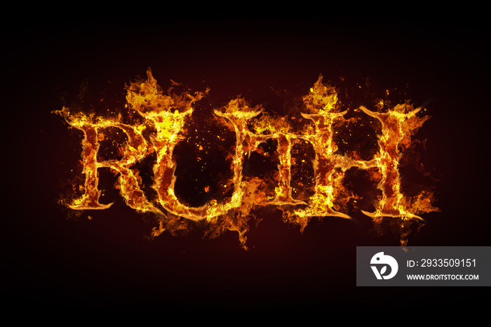 Ruth name made of fire and flames