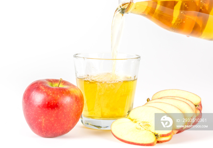 apple juice on white background