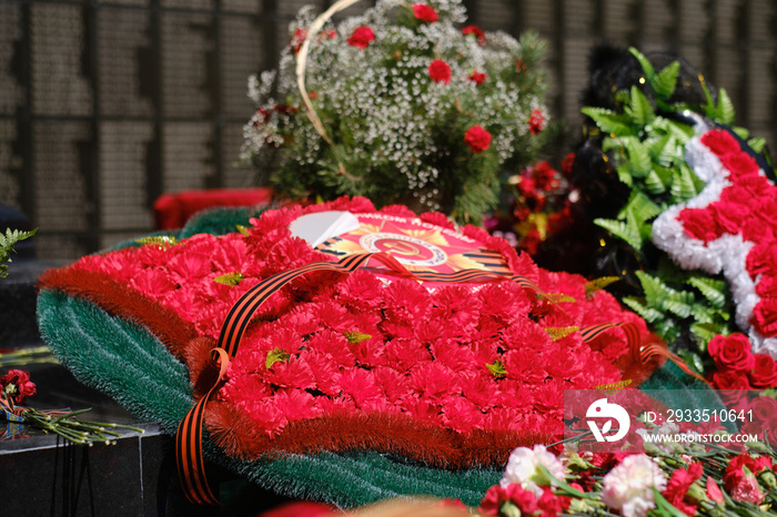 Laying flowers on Victory Day on the ninth of May.