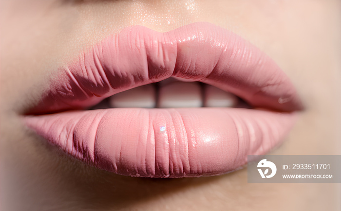 Close-up / Makro Shot Lips - Pattern - Lipstick / Lippen Lippenstift / Natural Lips Sensual