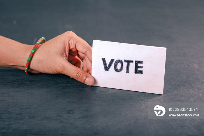 Indian Voter hand with voting sign after casting vote in election