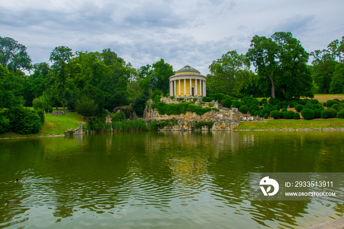 View of the leopoldina temple inside of the esterhazy palace park in Eisenstadt, Austria