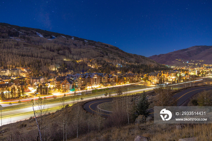 Vail, Colorado - long exposure of traffic light trails