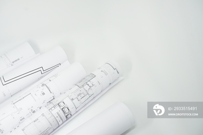 House plan and home construction real estate architecture drawing.