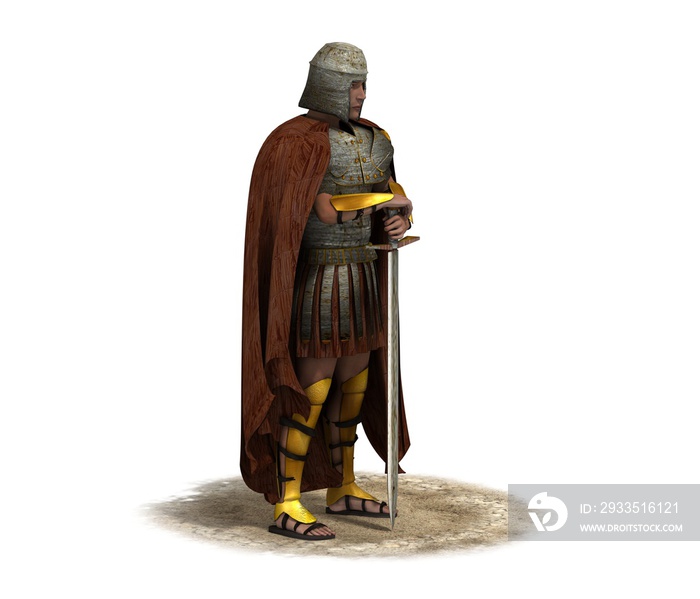 3D rendering, warrior character, illustration