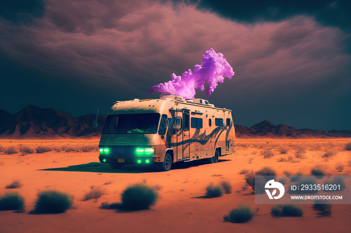 RV in the Desert: Purple Smoke Cooking