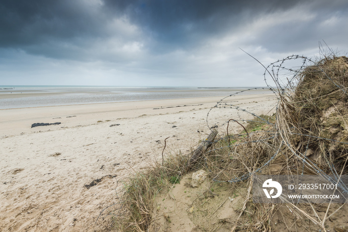 Utah Beach dunes in Normandy Wold War Two historic site