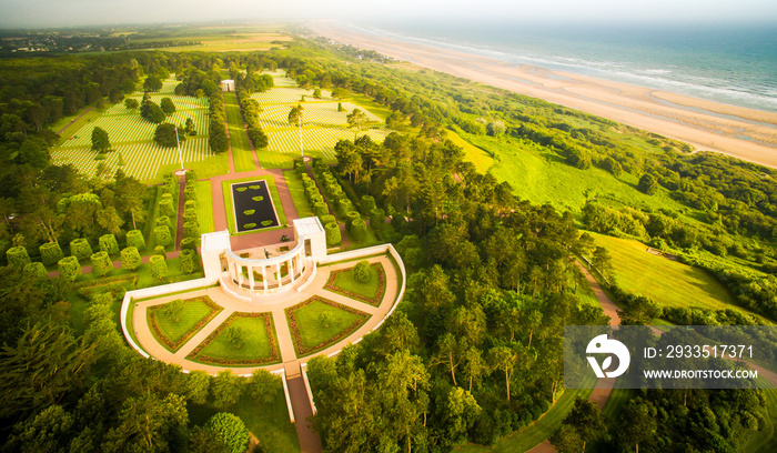 Peacefull coast and cemetery in Normandy, France