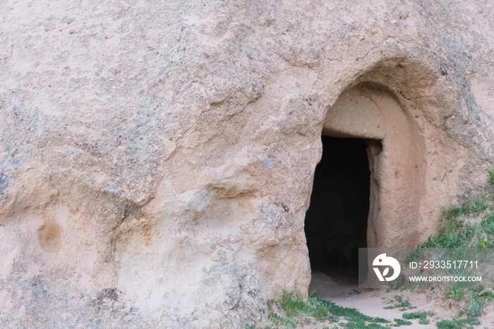 Selective Focus Handmade House Enterance Made by Special Limbstone in Cappadocia, Turkey.