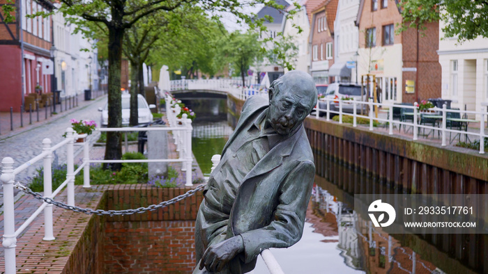 Statue in the historic city of Buxtehude in Northern Germany - travel photography