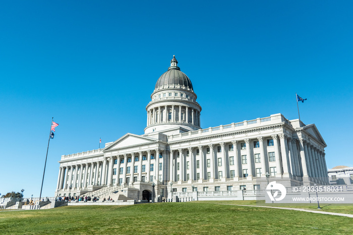 Utah State Capitol building at daytime on Capitol Hill in Salt Lake City, Utah