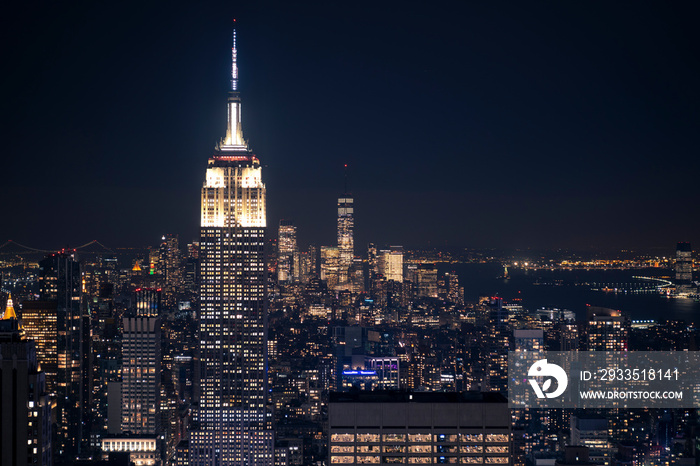 New York skyline at night