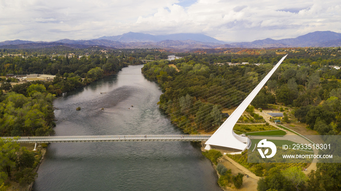 Aerial View Sacramento River Redding California Bully Choop Mountain