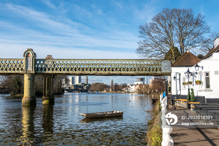 Kew railway bridge over the river Thames in west London