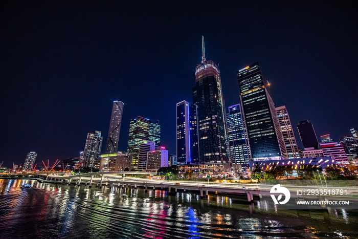 brisbane city skyline at night