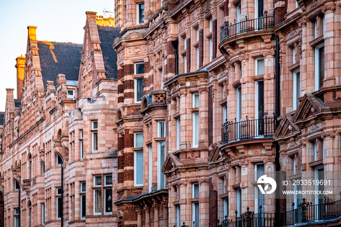 Beautiful London Georgian red brick townhouses