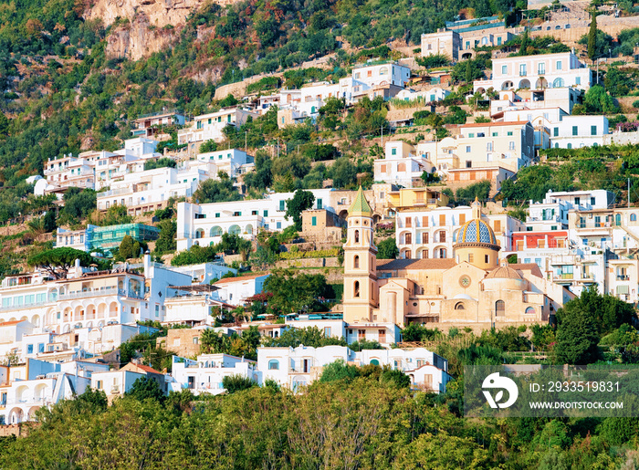 Citiscape and landscape with Santa Maria Assunta Church of Positano