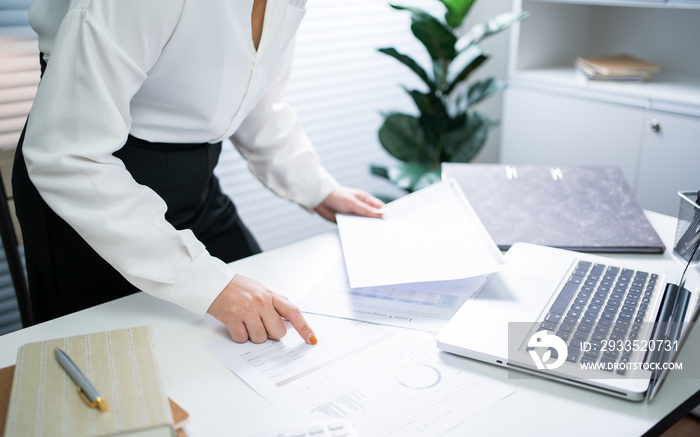 Auditor or internal revenue service staff, Business women checking annual financial statements of company. Audit Concept