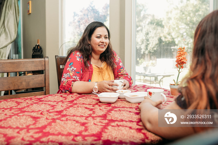 South Asian Mother and daughter portraits at home