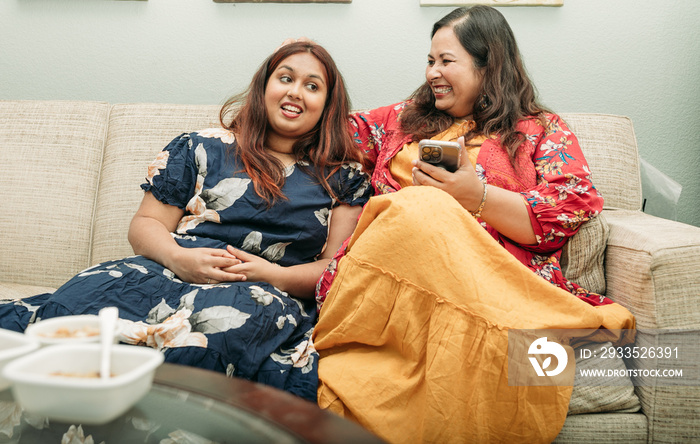 South Asian Mother and daughter portraits at home