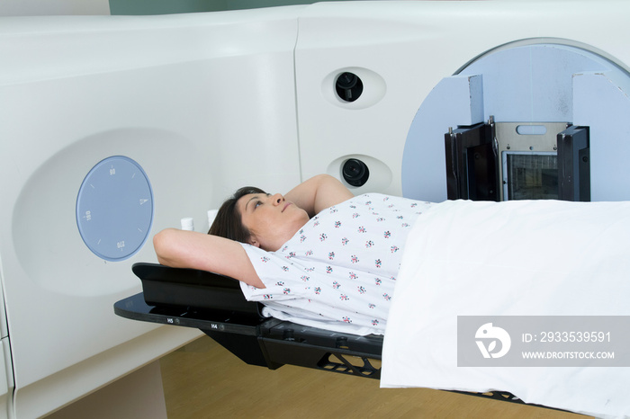 Woman Receiving Radiation Therapy Treatments for Lung Cancer