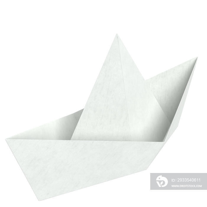 3d rendering illustration of a paper boat