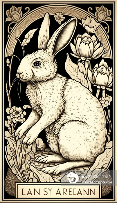 easter bunny rabbit tarot card