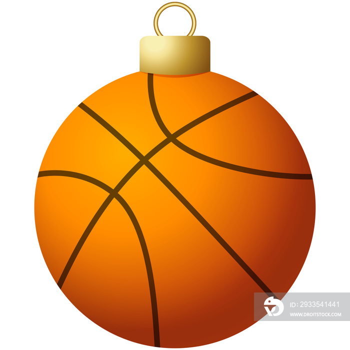 basketball sport christmas ball bauble isolated