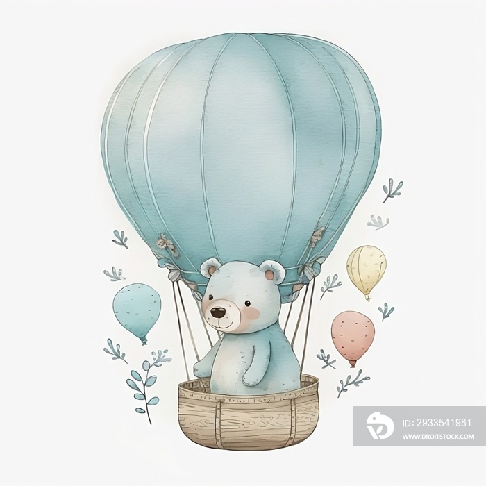 teddy bear with balloons, kids, children, bear blue, cute