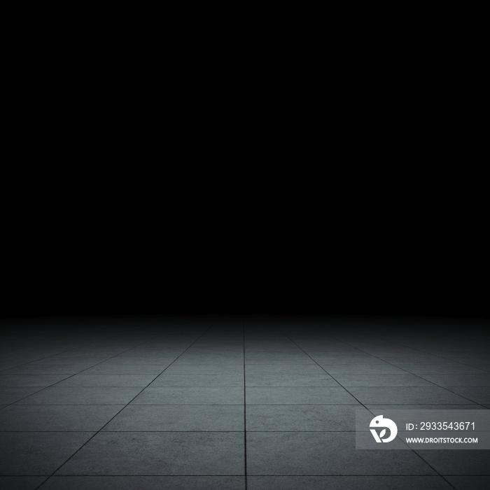 Empty spot lit dark background, 3d render