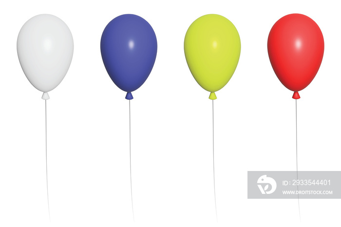 balloons 3d object set on  png background