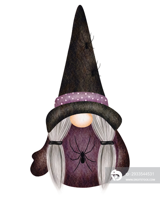 Halloween gnome watercolor