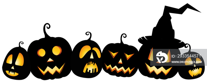 Craved pumpkins, Jack o’ Lanterns - transparent background