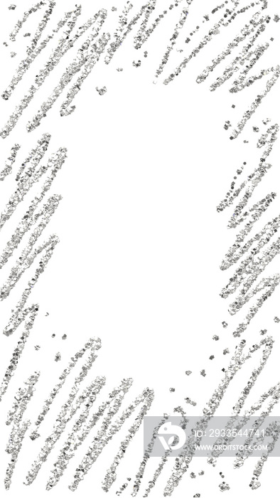 Silver glitter textured  isolated stationary doodle  for a social media story post and wide range of projects. Abstract shiny glistering sparkling particles for embellishment.