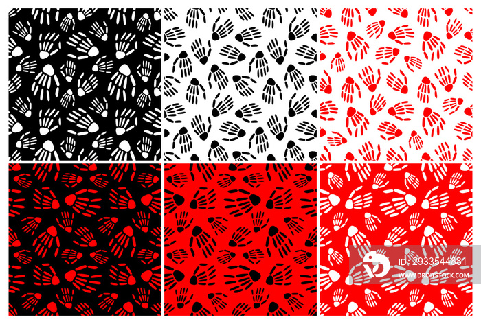 Skeletons seamless patterns.