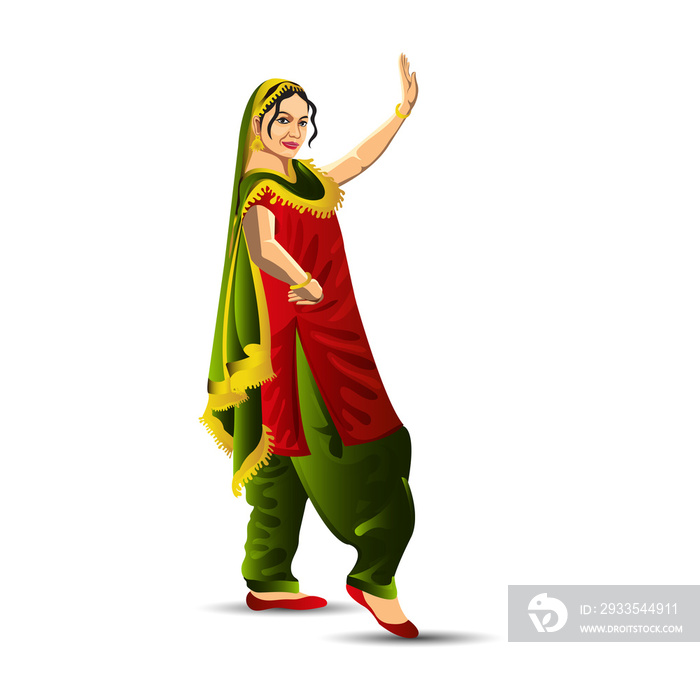 Realistic bhangra illustration