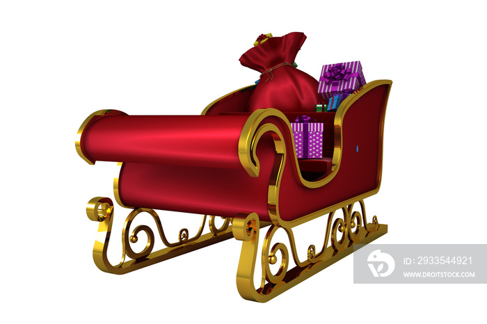 Red and gold santa sleigh